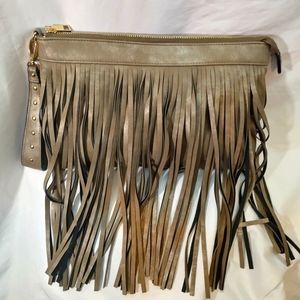 Aldo fringe oversized clutch